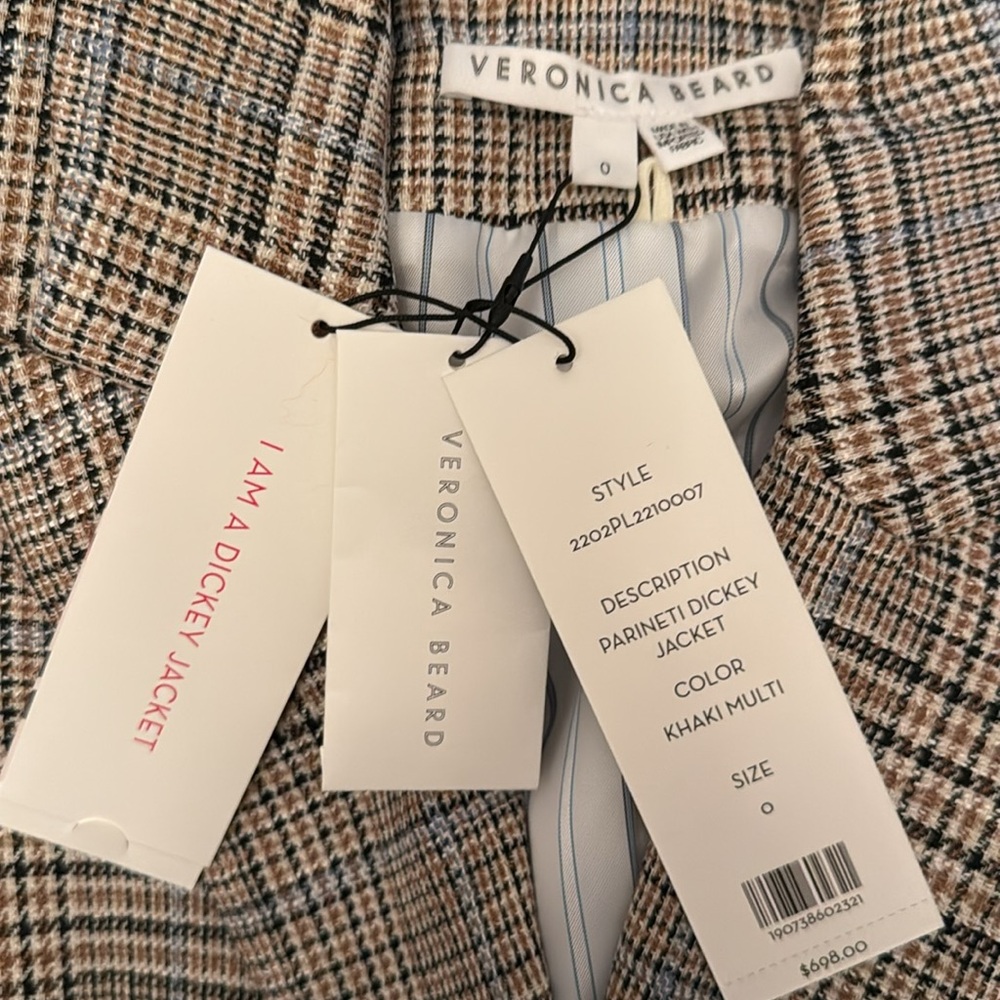 Veronica Beard Parineti Plaid Dickey Jacket Blazer NWT - Picture 7 of 7